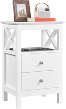 Yaheetech Mesilla de Noche con 2 Cajones Mesita de Noche de Moderno Mesa Auxilia