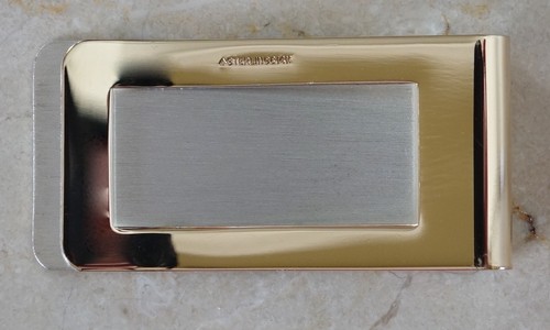BA Ballou Co Providence RI SG 323923 STERLING SILVER /& 14K PLATE MONEY CLIP B.A
