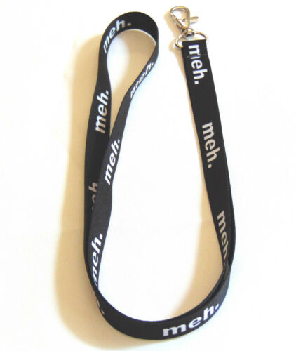MEH black & white neck strap lanyard for ID keys etc 15mm Free UK P & P 