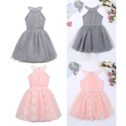 Toddler Baby Flower Girl Dress Princess Floral Lace Wedding Party Birthday Dress