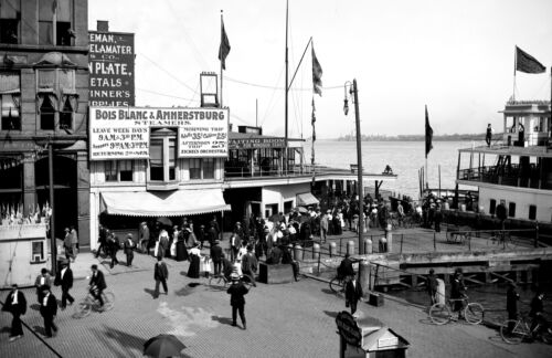 Bois Blanc Island 1890-1901 Ferry Dock MI Vintage Photograph 11/" x 17/" Reprint