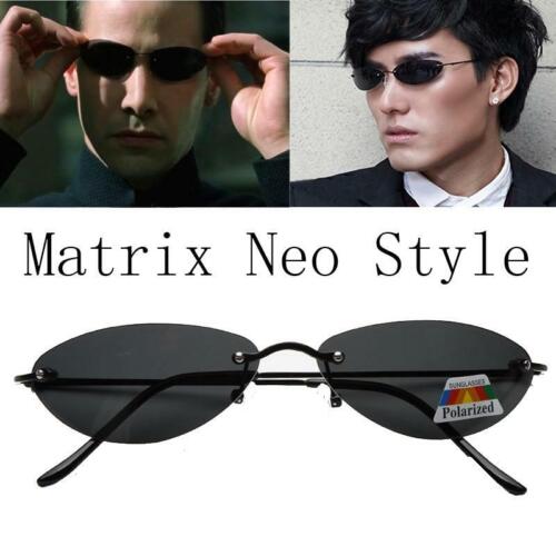 The Matrix Neo Style Polarized Oval Sunglasses Ultralight Rimless Men Driving