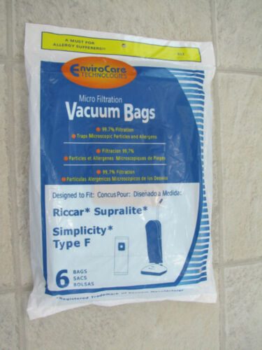 6 pack Type F Bags Simplicity Riccar Vacuum Superlite