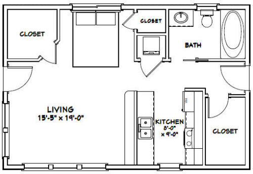Home, Furniture & DIY 30x20 House PDF Floor Plan 600 sq ft Model ...