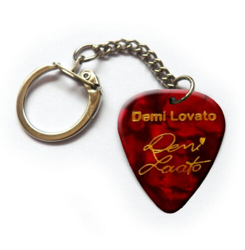 Demi Lovato printed Sign guitar pick plectrum chain key ring Gold print
