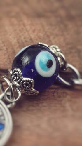 Evil Eye Keychain Hamsa Fatima Hand Protection Charm Key Chain Good Luck Amulet