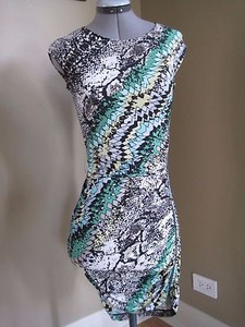 NWT-BCBG-MAXAZRIA-Multi-Color-DELL-Dress-Side-Zipper-Fitted-Size-XS
