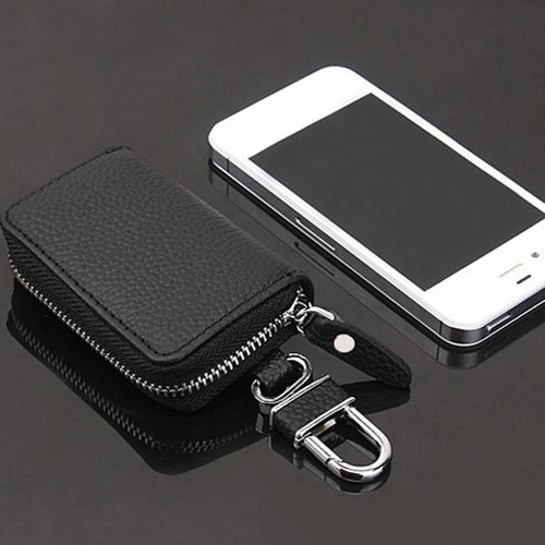 PU Leather Key Case Zipper Purse Card Holder Card Wallet Keychain WA