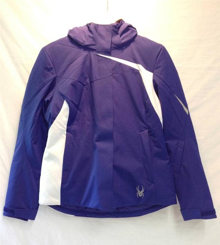 Spyder Womens Amp Insulated Snow Ski Winter Jacket Purple Blue White NEW