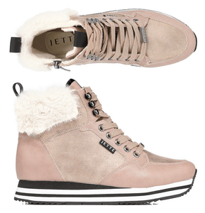 JETTE High-Top-Sneaker Schnürer Metallic-Details Teddyfutter