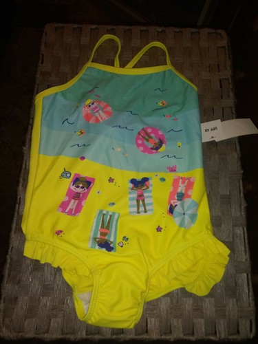 WonderKids Brand Toddler Girl/'s One Piece Swim Suit size 4t beach theme