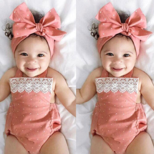 Toddler Baby Girls Romper Jumpsuit Playsuit Infant Headband Clothes Outfits Set
