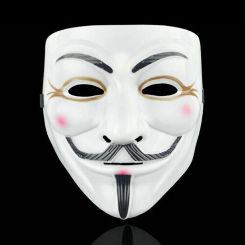 Face Mask Anonymous Hacker v For Vendetta Guy Faiges Halloween Party Fancy Dress
