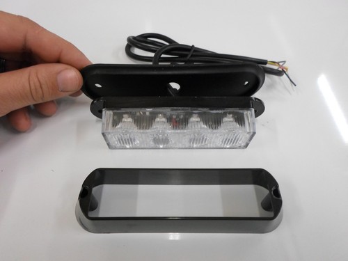 4 LED 12 Watt Amber Emergency Strobe Surface Grill Mount Light Tow Farm Truck