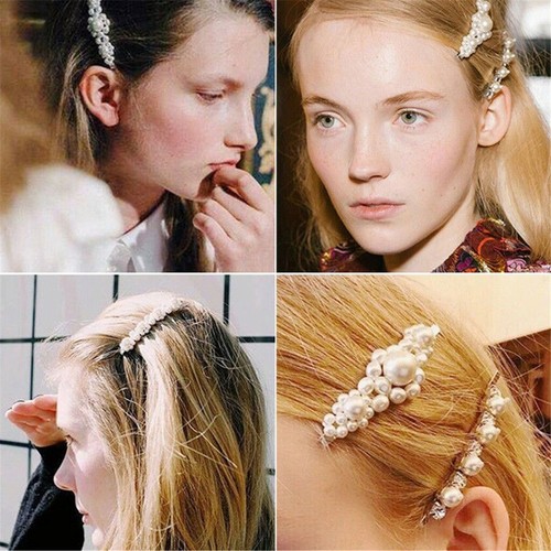 Women Cute Girl Pearl Bead Barrette Hair Clip Hairpin Hair Accessories Gift UK