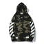 New OFF#WHITE Camouflage Print Arrow Hoodie unisex OW loose Sweater jacket