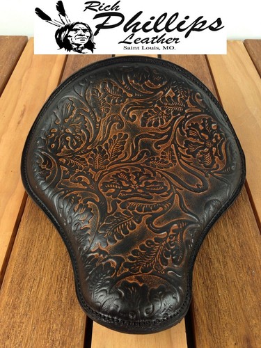 Rich Phillips Leather Motorcycle Ant Black Seat Harley Sportster Bobber Chopper