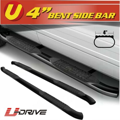 Fits 2007-2015 Chevy Silverado Extended Cab Black 4" Curved Running Boards 