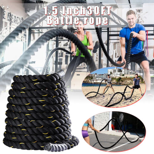 1&#034; Polyester 40ft Battle Rope Exercise Workouts Strength Training Undulation