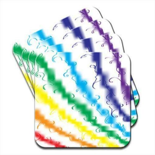 Rainbow colour Smoke Swirls Set of 4 Coasters