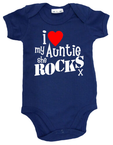 Baby tante Body /"J/' aime ma tata elle Rocks/" BABYGROW VEST nièce neveu