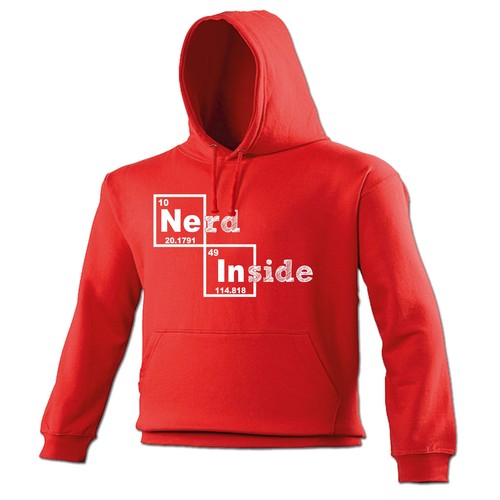 Nerd Inside Periodic Table HOODIE hoody birthday geek geeky nerdy funny gift