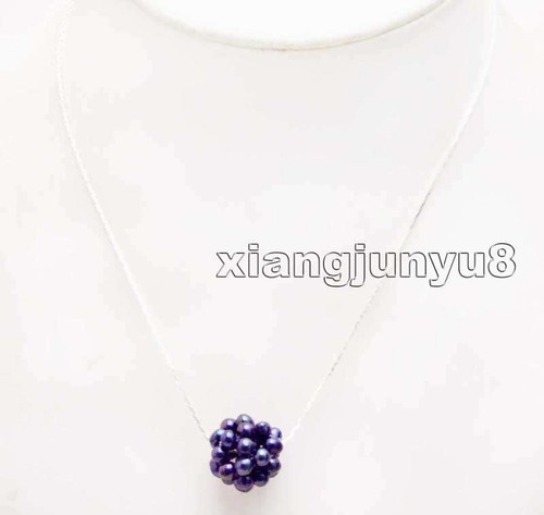 18-20 mm Handwork Tissage Naturel Perle Noire Boule Pendentif 17/" Collier-nec6198