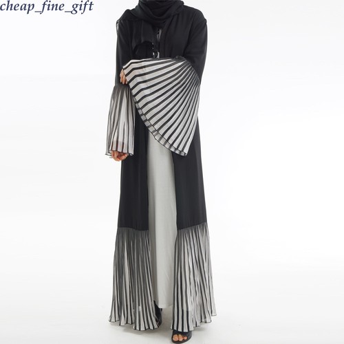 USA Ruffle Dubai Kaftan Jilbab Muslim Kimono Dress Women Islamic Abaya Cardigan