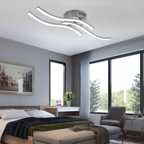 Modern LED Wave Deckenleuchte Wohnzimmer Schlafzimmer Deckenlampe Kronleuchter