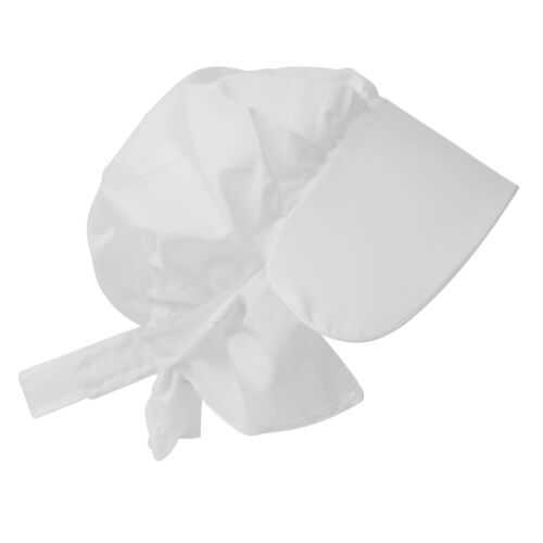 Kids Victorian Bonnet Hat White Cotton Fancy Dress Accessory One Size Fit All