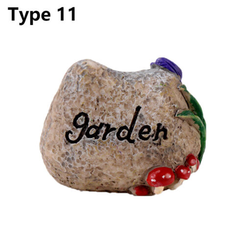 Welcome Stake Figurine Fairy Garden Simulation stone signpost Mini Road Sign