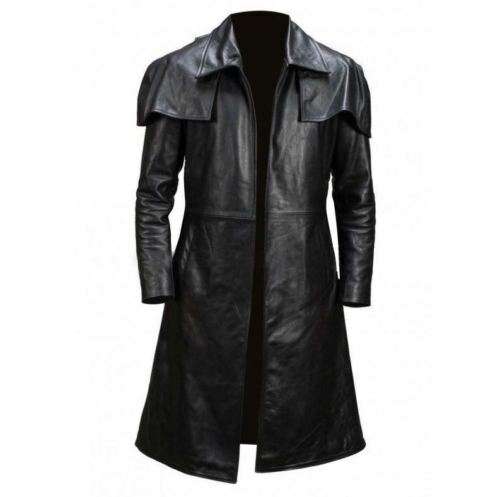 Da Uomo Vegas A7 Fallout veterano RANGER trench vera pelle di pecora Cappotto Lungo