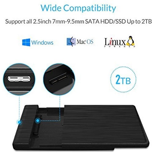 USB3.0 SATA III 2.5/" External Hard Drive Enclosure 7mm 9.5mm Inch HDD//SSD Tool