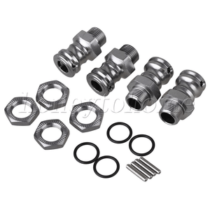 4PCS Aluminum Alloy Extended Wheel Hex Hub N10155 Titanium Color for RC1:8 Car