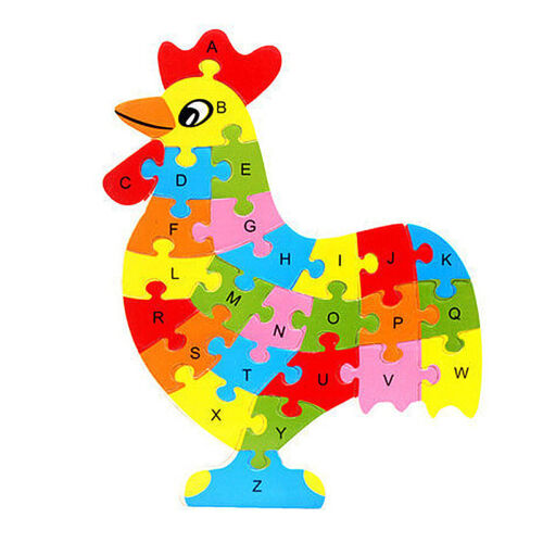 En Bois Alphabet Puzzle Animal Puzzle Enfants Jouets Children Educational Learning UK