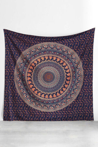 Twin Size Mandala Tapestry Indian Bohemian Hippie Bedspread Bed Sheet Throw