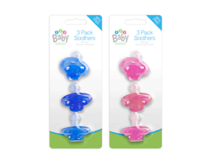 BABY SOOTHER PACIFIER DUMMY LITTLE PACK OF 3 6 MONTHS  SILICONE CHERRY TEATS UK 