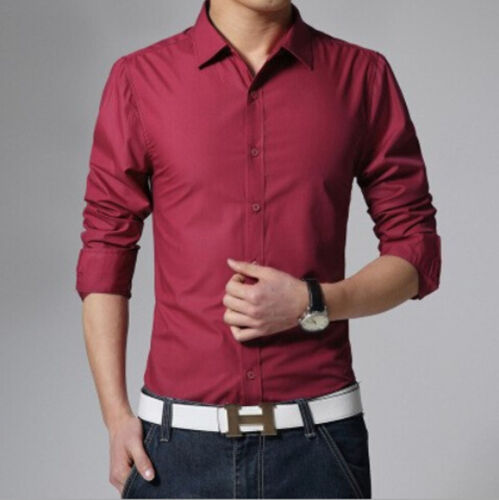 Elegant Men/'s Slim Cotton Blend Long Sleeve Stand Collar Tight T-Shirts Tops