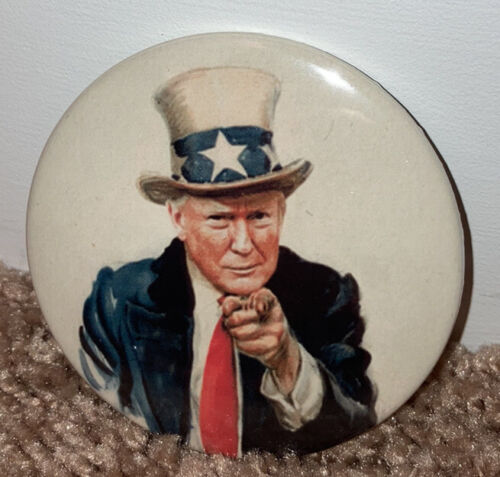 2020 Official Campaign Donald Trump Uncle Sam MAGA Keep America Great Button 3”