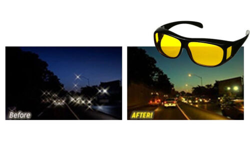 Lunette Vision Nocturne Nuit Verre Jaune Anti Éblouissement Améliore la Conduite