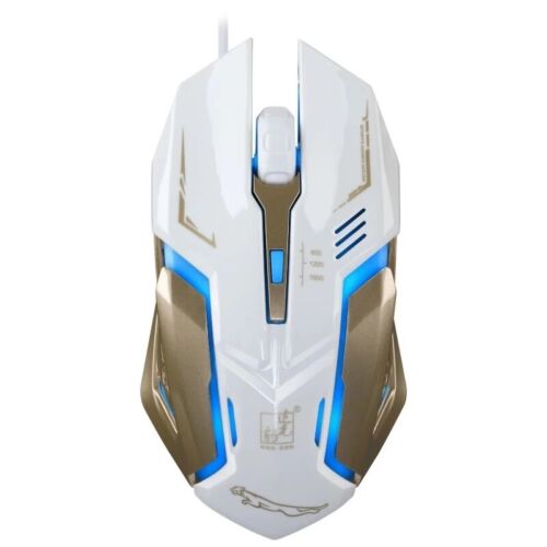 Gaming Mouse 4 Button USB Wired LED Breathing Fire Button 1600 DPI Laptop PC