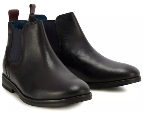 BOYS BLACK TED BAKER CHELSEA BOOTS LEATHER UK 2 EU 35 BNWT WEDDING SCHOOL SHOES