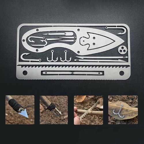 Camping Survival Tool Fishing Hook Card Hunting Emergency Tike Multifunction