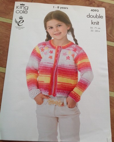 2 in 1 King Cole Double Knitting pattern for Child/'s cardigan /& pullover 4093