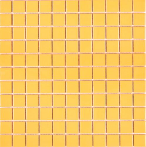 Mosaik Fliese Keramik gelb quadratisch uni gelb glänzend WB18-0704|1Matte