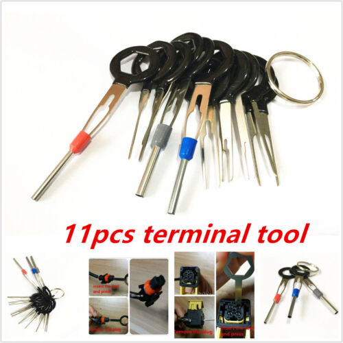11PC Terminal Removal Car key Tool Wiring connector Pin Release Extractor Puller 