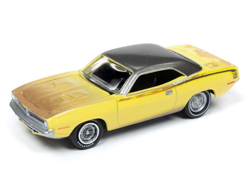 Johnny Lightning 1//64 1970 Plymouth Cuda Barn Find Lemon Die-Cast JLMC020