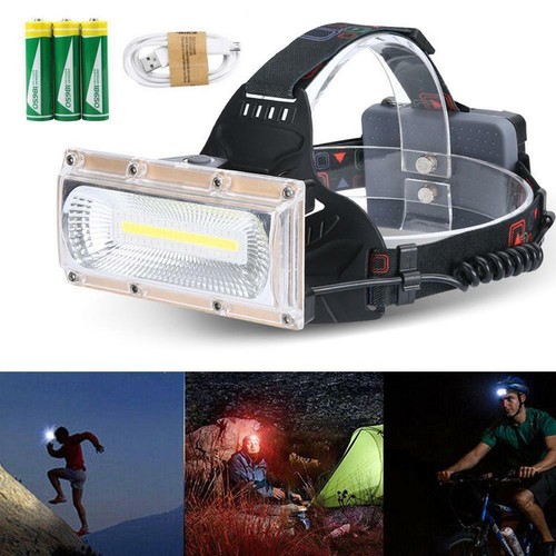 30W LED COB USB Rechargeable Headlamp Headlight Flashlight Torch Waterproof New