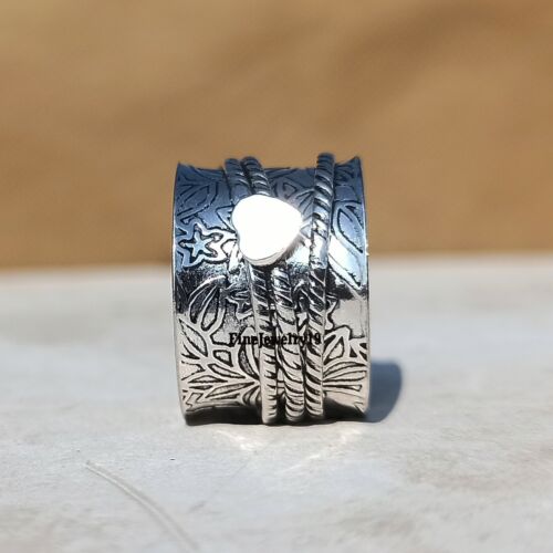 925 Sterling Silver Spinner Ring Meditation Ring Handmade Designer Jewelry A277