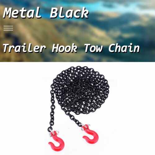 Metal Black Trailer Hook Tow Chain Shackle For 1:10 Traxxas Axial SCX10 RC Car